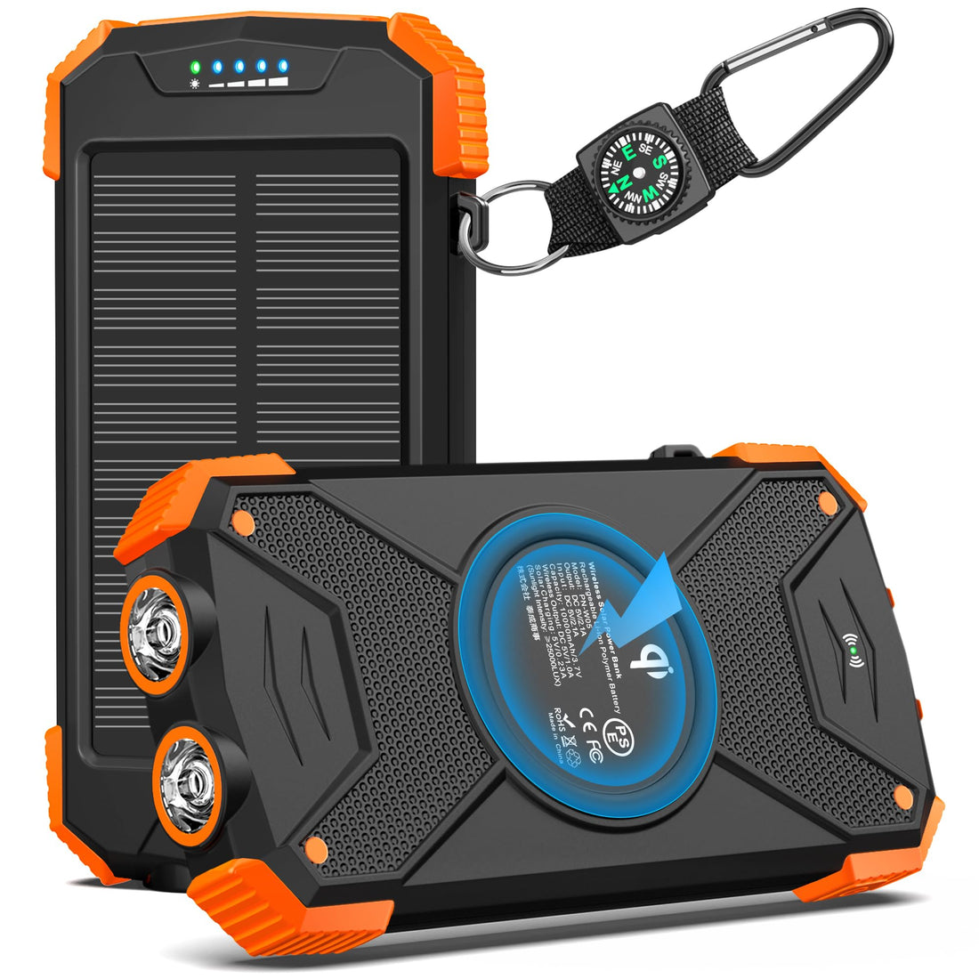 Cargador solar power bank portátil para camping y emergencias